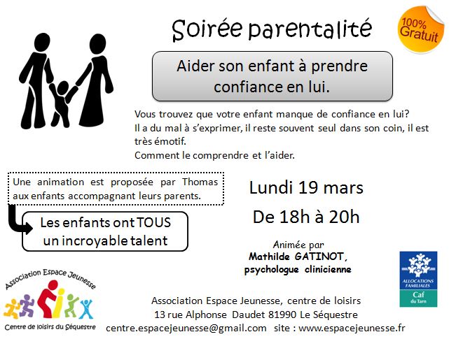 16 mars-- aider son enfant à prendre confiance