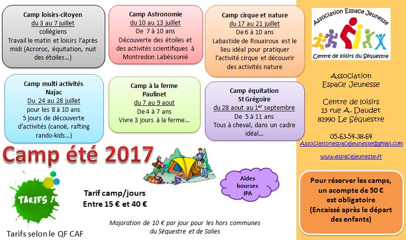 camp été 2017