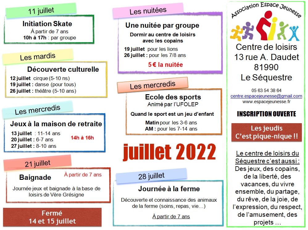 programe juillet