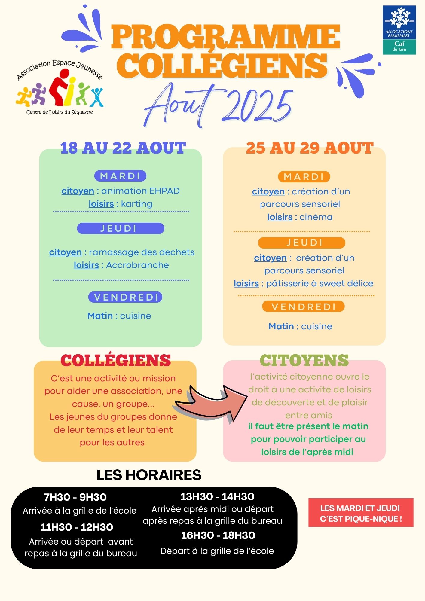 programme ados aout 2025