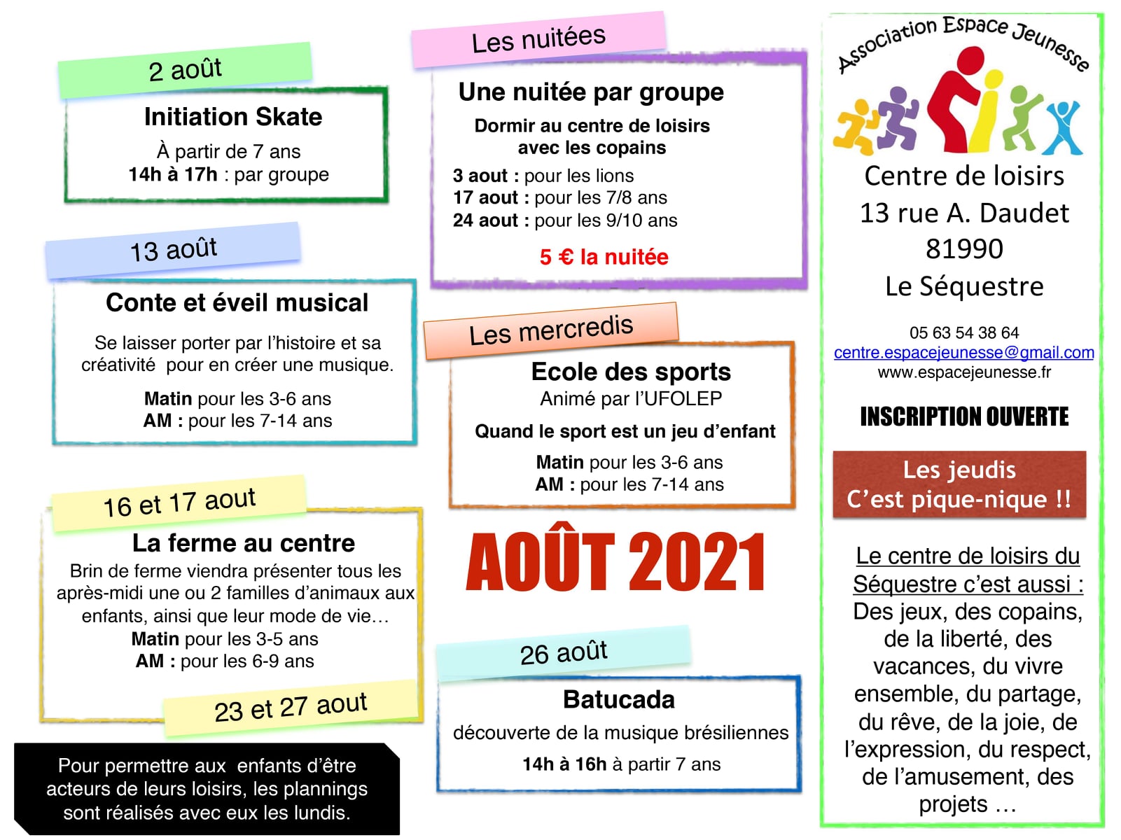 programme aout