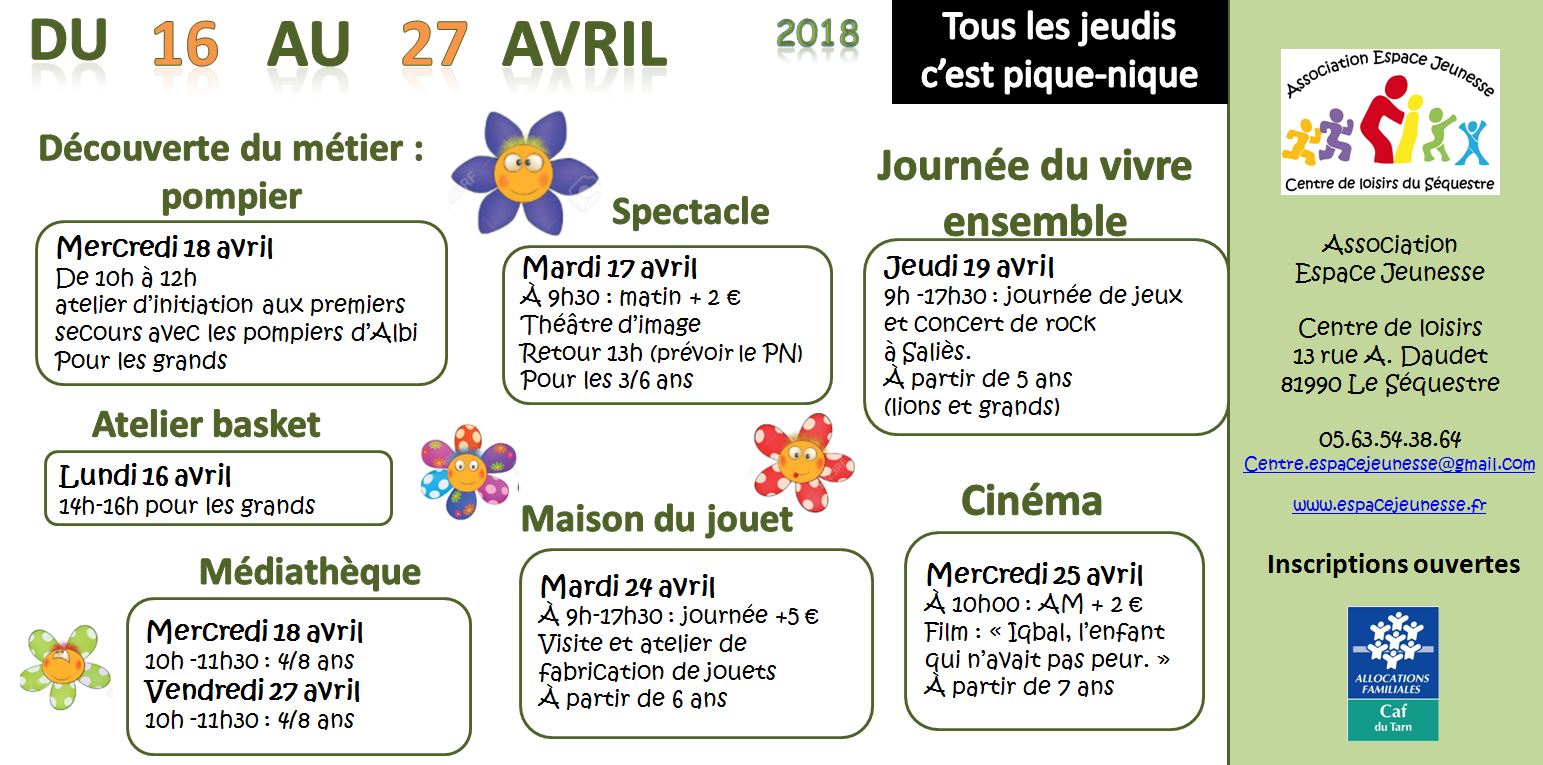 programme avril 2018