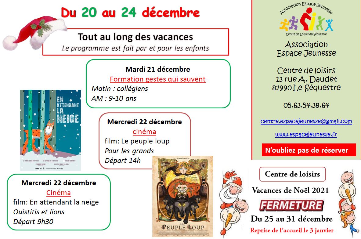 Vacances de Noël | Association Espace Jeunesse Vacances de Noël | Association Espace Jeunesse
